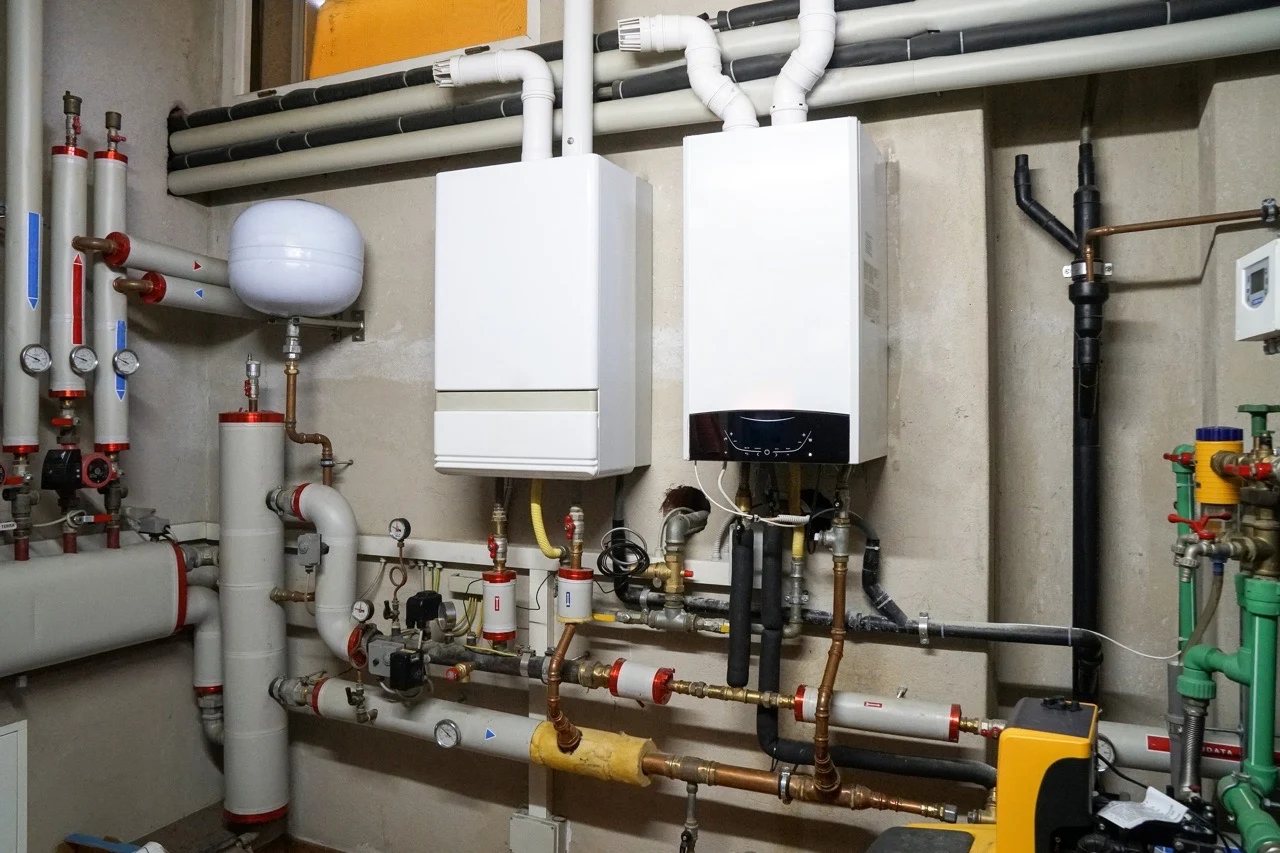 condensing-boiler-gas-in-the-boiler-room installment by Eco Free Boiler Grant